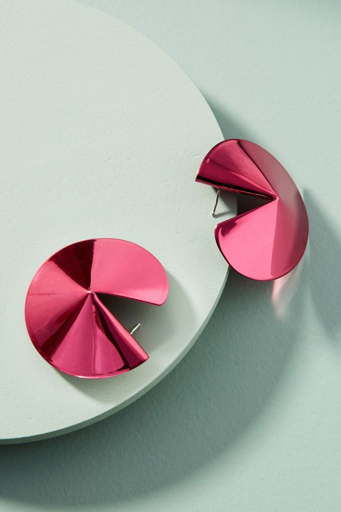 Pink Fortune Cookie Post Earrings Anthropologie