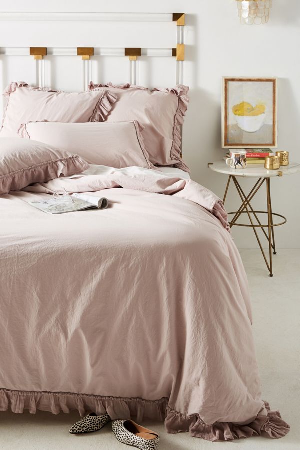 Ruffled Flange Duvet Cover Anthropologie