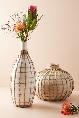 Wrapped Seagrass Vase Anthropologie   44268837 014 B10