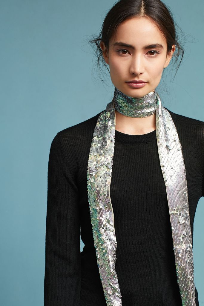 Sequined Skinny Scarf | Anthropologie