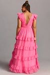 Thumbnail View 2: Mac Duggal Plus Tiered V-Neckline Ruched Gown