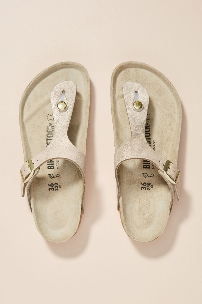 metallic gizeh birkenstocks