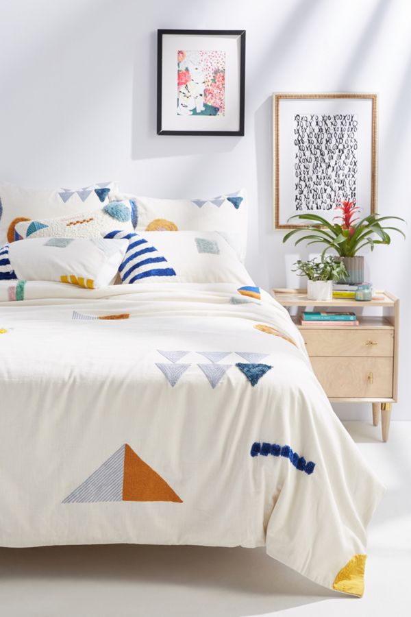 Geo Embellished Duvet Cover Anthropologie