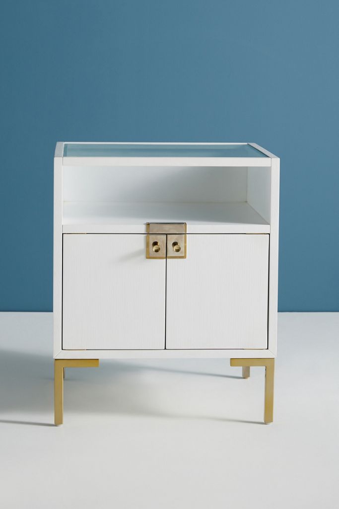 Ingram Glass Top Nightstand Anthropologie
