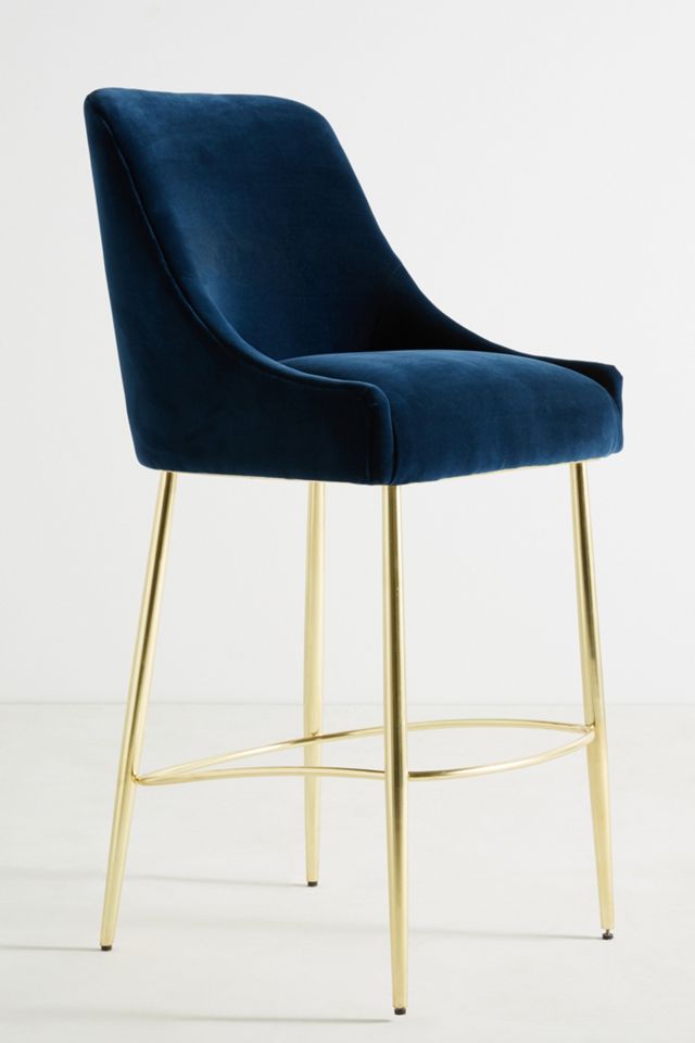 Velvet Elowen Bar Stool Anthropologie
