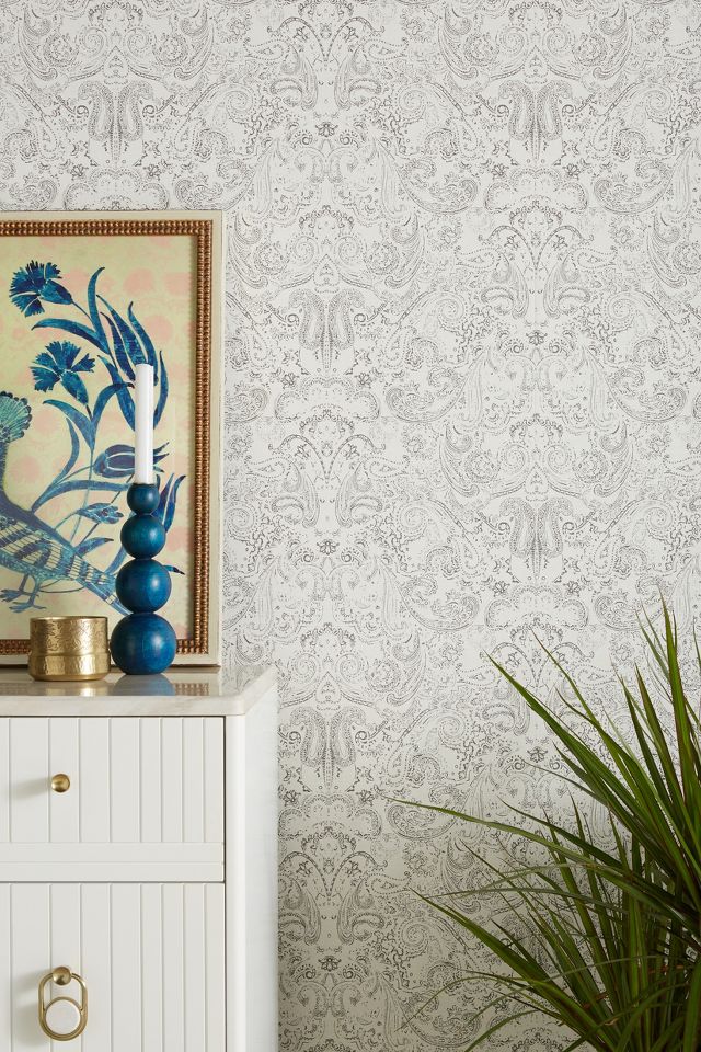 Distressed Paisley Wallpaper | Anthropologie