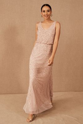 anthropologie blush dress