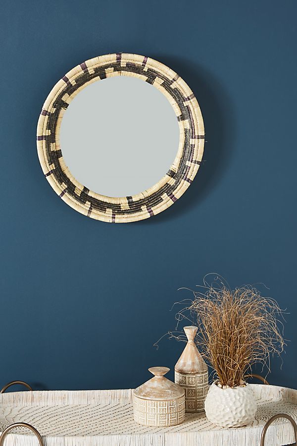 Slide View: 1: Handwoven Aubrey Mirror