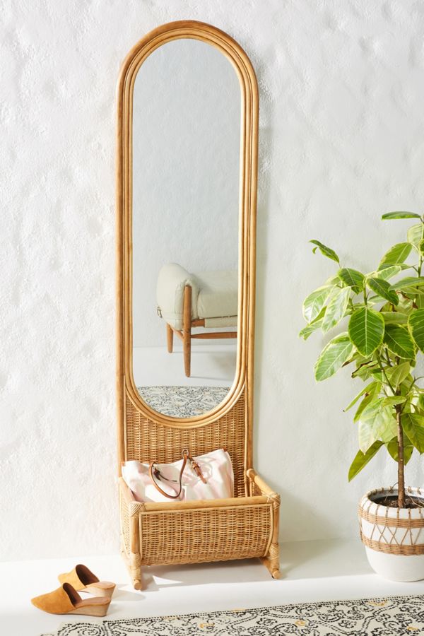 Hazel Rattan Floor Mirror Anthropologie Uk