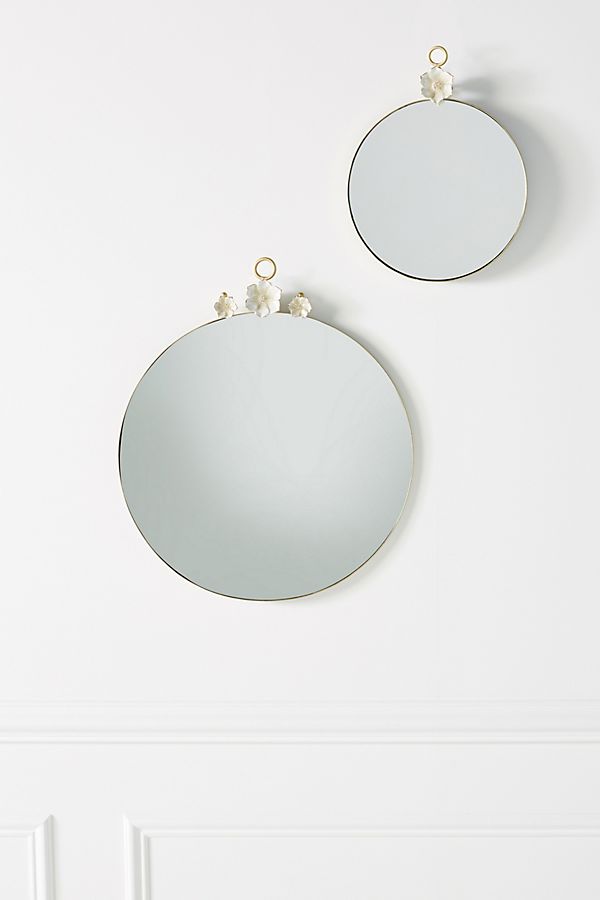 Slide View: 1: Paige Ceramic Flower Mirror