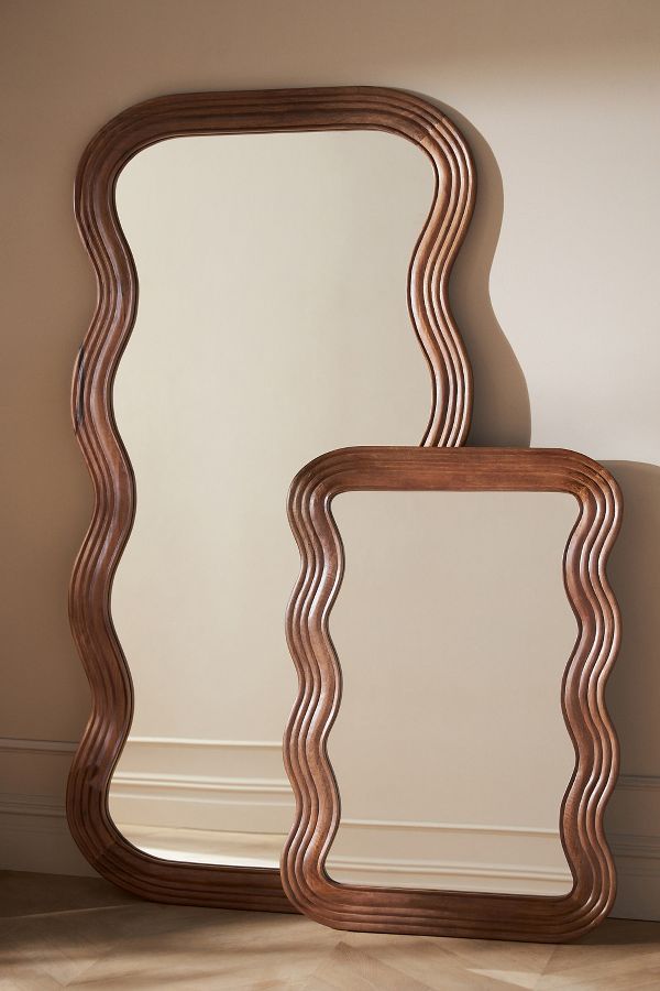 Slide View: 3: Frances Mango Wood Wiggle Frame Mirror