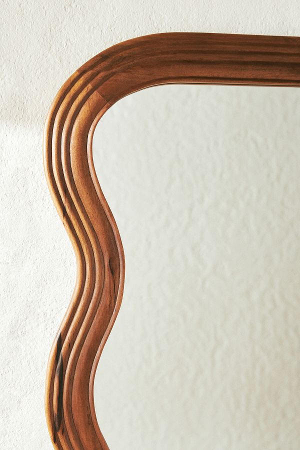 Slide View: 4: Frances Mango Wood Wiggle Frame Mirror