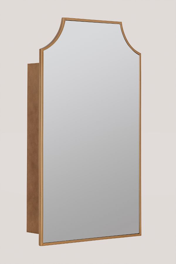 Slide View: 4: Simone Mirrored Metal Bathroom Wall Cabinet