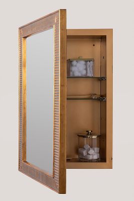 Abbott Antique Gold Resin Mirrored Bathroom Wall Cabinet