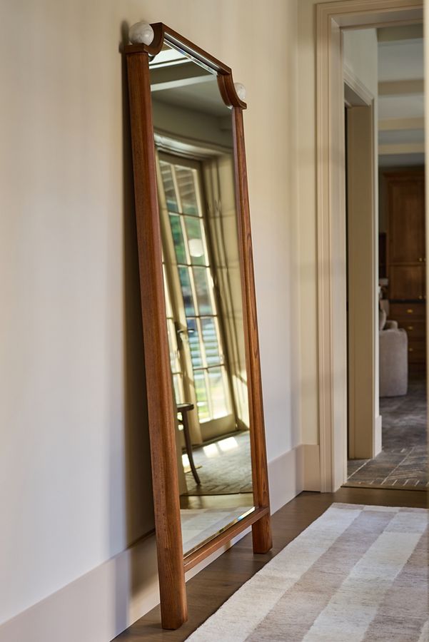 Slide View: 2: Perry Wooden Stone Mirror