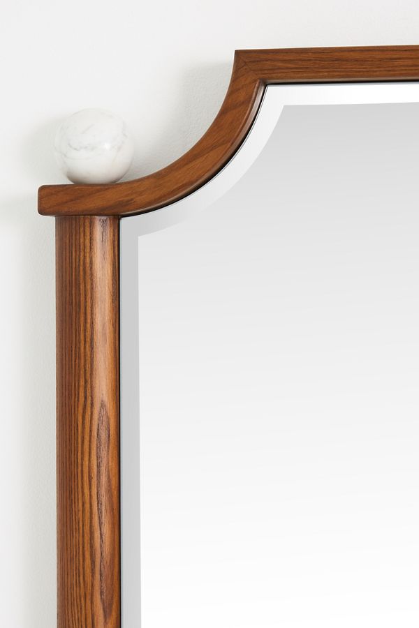 Slide View: 4: Perry Wooden Stone Mirror