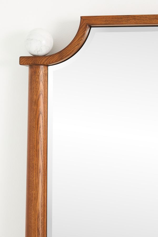 Slide View: 6: Perry Wooden Stone Mirror