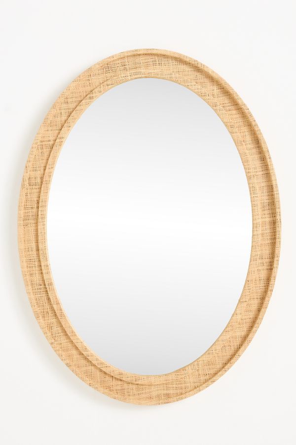 Slide View: 2: Valley Raffia Oval Wall Mirror