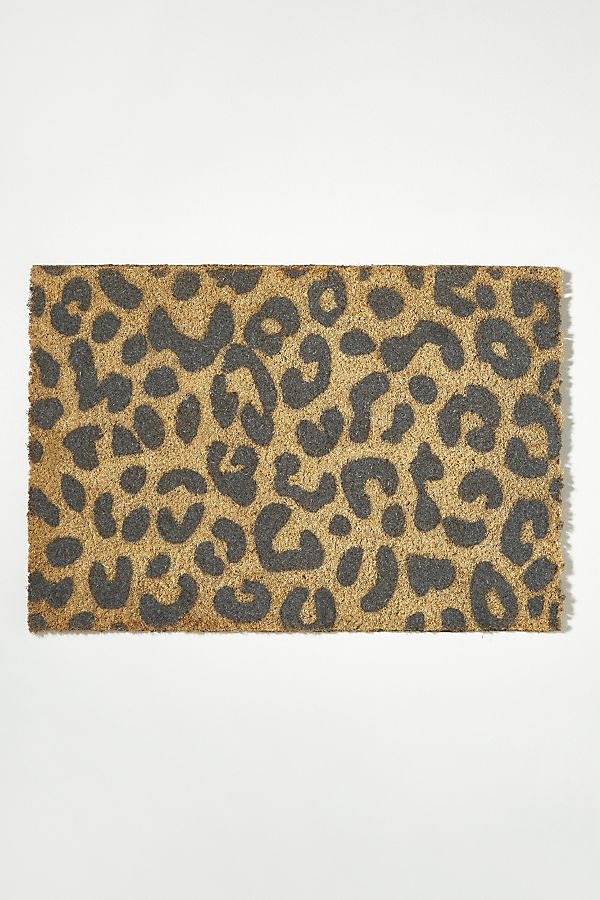 Grey Leopard Printed Doormat Anthropologie Uk