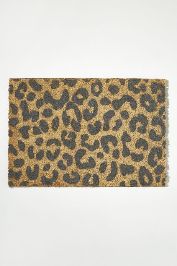 Grey Leopard Printed Doormat Anthropologie Uk