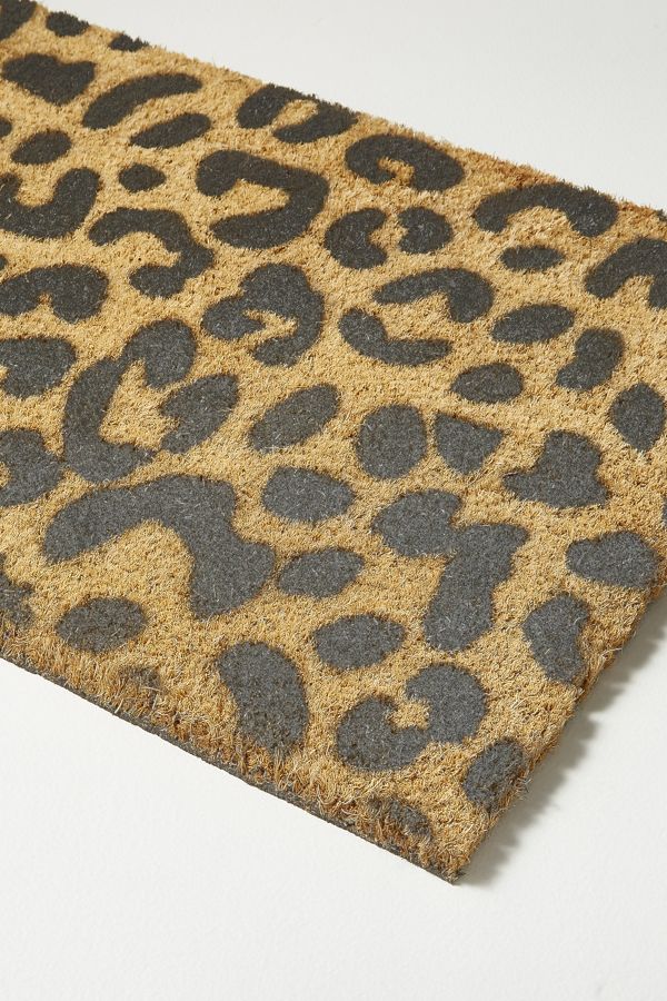 Grey Leopard Printed Doormat Anthropologie Uk