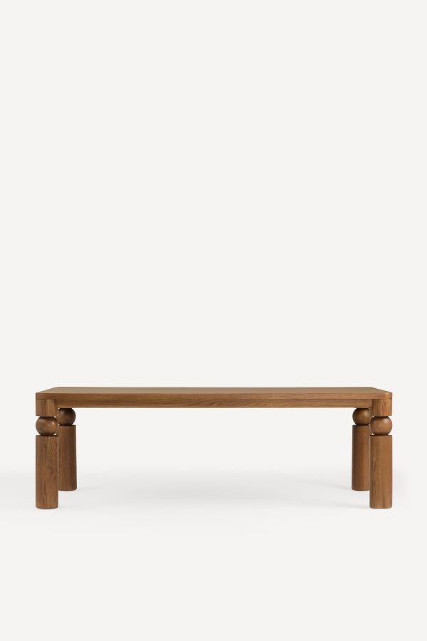 Slide View: 3: Cas Rectangular Turned Wood Dining Table