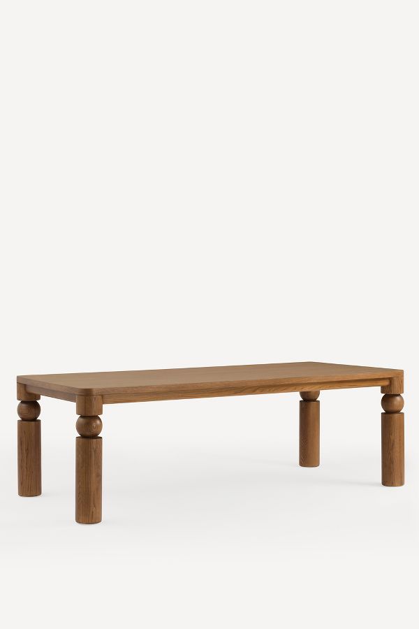 Slide View: 4: Cas Rectangular Turned Wood Dining Table