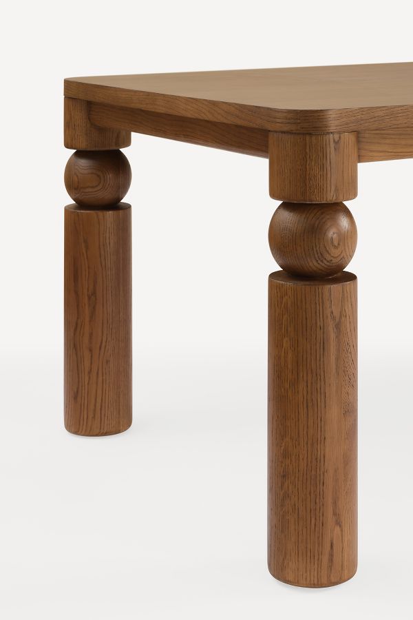 Slide View: 5: Cas Rectangular Turned Wood Dining Table