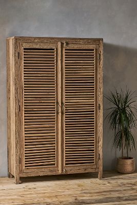 nkuku Ibo Reclaimed Wooden Slatted Cabinet