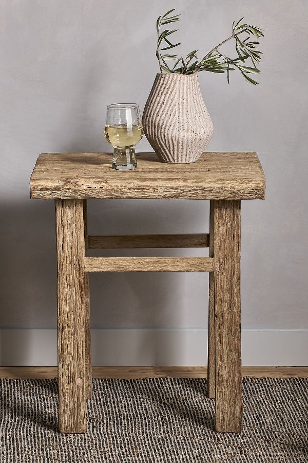 Slide View: 1: nkuku Ibo Wood Side Table 