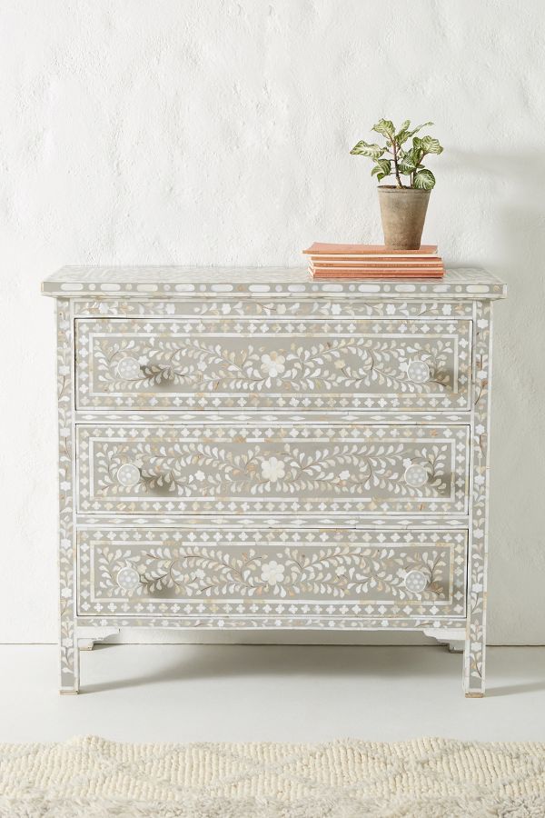 Mother Of Pearl Inlay Three Drawer Dresser Anthropologie French
