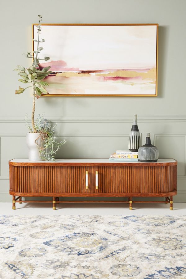 Deluxe Tamboured Media Cabinet Anthropologie