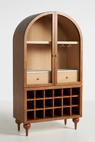 Slide View: 3: Fern Ash Wood Bar Cabinet