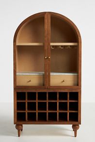 Slide View: 2: Fern Ash Wood Bar Cabinet