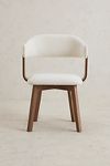 Thumbnail View 1: Brooke Boucle-Upholstered FSC Beech Wood Swivel Dining Chair