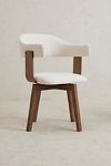 Thumbnail View 3: Brooke Boucle-Upholstered FSC Beech Wood Swivel Dining Chair