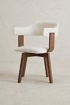 Thumbnail View 4: Brooke Boucle-Upholstered FSC Beech Wood Swivel Dining Chair