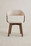 Thumbnail View 1: Brooke Cotton-Upholstered FSC Beech Wood Swivel Dining Chair