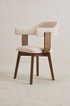 Thumbnail View 2: Brooke Cotton-Upholstered FSC Beech Wood Swivel Dining Chair