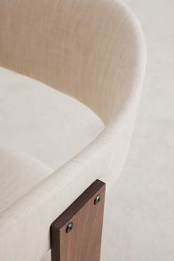 Slide View: 6: Brooke Cotton-Upholstered FSC Beech Wood Swivel Dining Chair