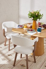 Slide View: 2: Brooke Boucle-Upholstered FSC Beech Wood Dining Chair