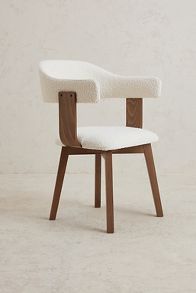 Slide View: 3: Brooke Boucle-Upholstered FSC Beech Wood Dining Chair