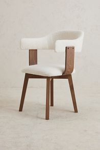 Slide View: 1: Brooke Boucle-Upholstered FSC Beech Wood Dining Chair