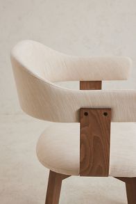 Slide View: 2: Brooke Cotton-Upholstered FSC Beech Wood Dining Chair