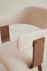 Slide View: 3: Brooke Cotton-Upholstered FSC Beech Wood Dining Chair