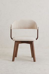 Slide View: 1: Brooke Cotton-Upholstered FSC Beech Wood Dining Chair