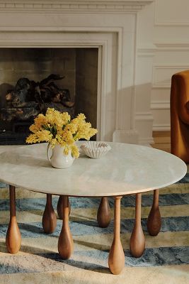 LALA Reimagined 36" Round Marble Coffee Table