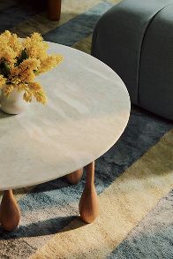 Slide View: 6: LALA Reimagined 36" Round Marble Coffee Table