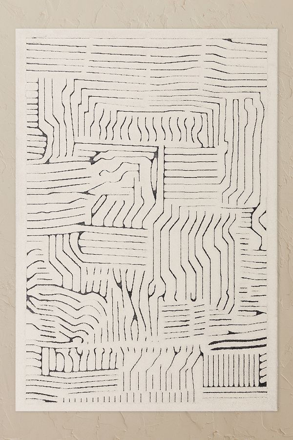 Slide View: 2: Valley Ivory & Charcoal Route Rug