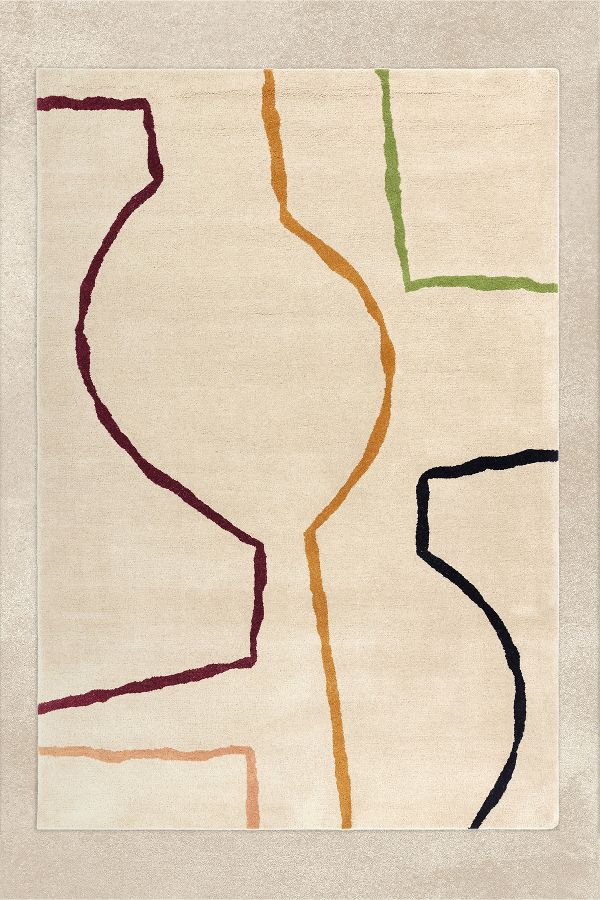 Slide View: 1: Reef Linear Hand-Tufted Wool Rug